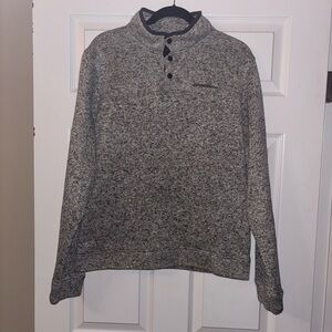 Eddie Bauer Grey Heather Zip-Neck Pullover Sweater Men’s Size Medium
